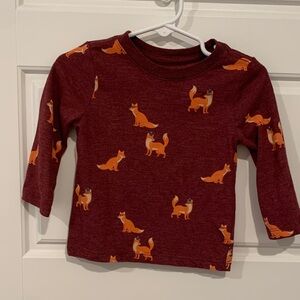 Cat & Jack Fox Pattern Long Sleeve Tee